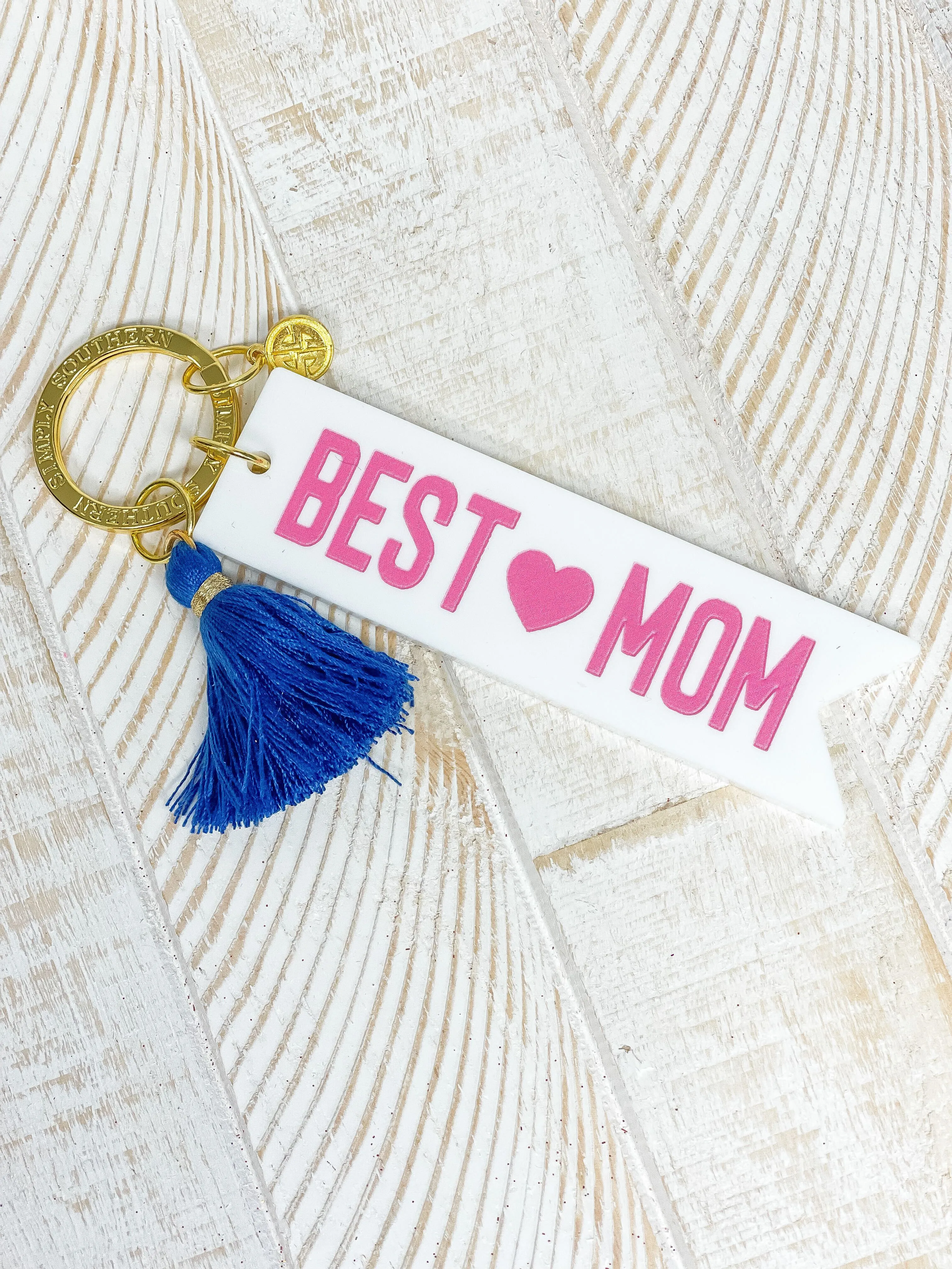 'Best Mom' Tassel Keychain by Simply Southern