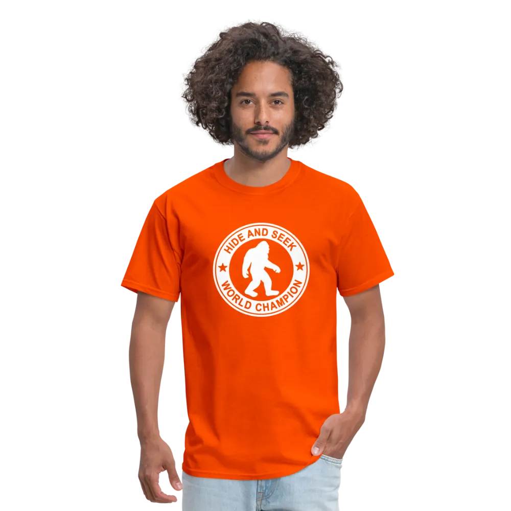 Bigfoot Hide & Seek Champ: Humorous Cryptozoology Legend Tee