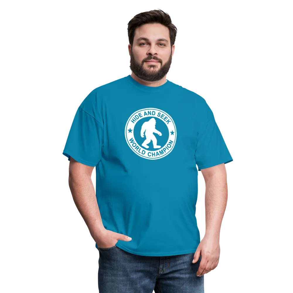 Bigfoot Hide & Seek Champ: Humorous Cryptozoology Legend Tee