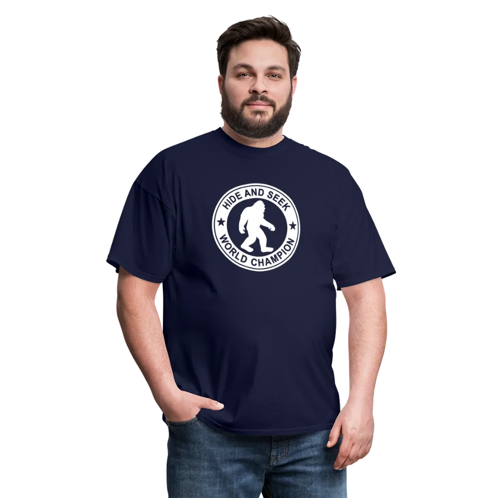 Bigfoot Hide & Seek Champ: Humorous Cryptozoology Legend Tee