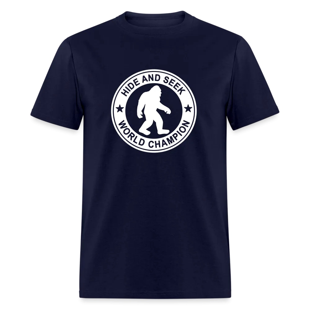 Bigfoot Hide & Seek Champ: Humorous Cryptozoology Legend Tee