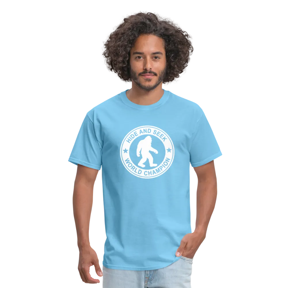 Bigfoot Hide & Seek Champ: Humorous Cryptozoology Legend Tee