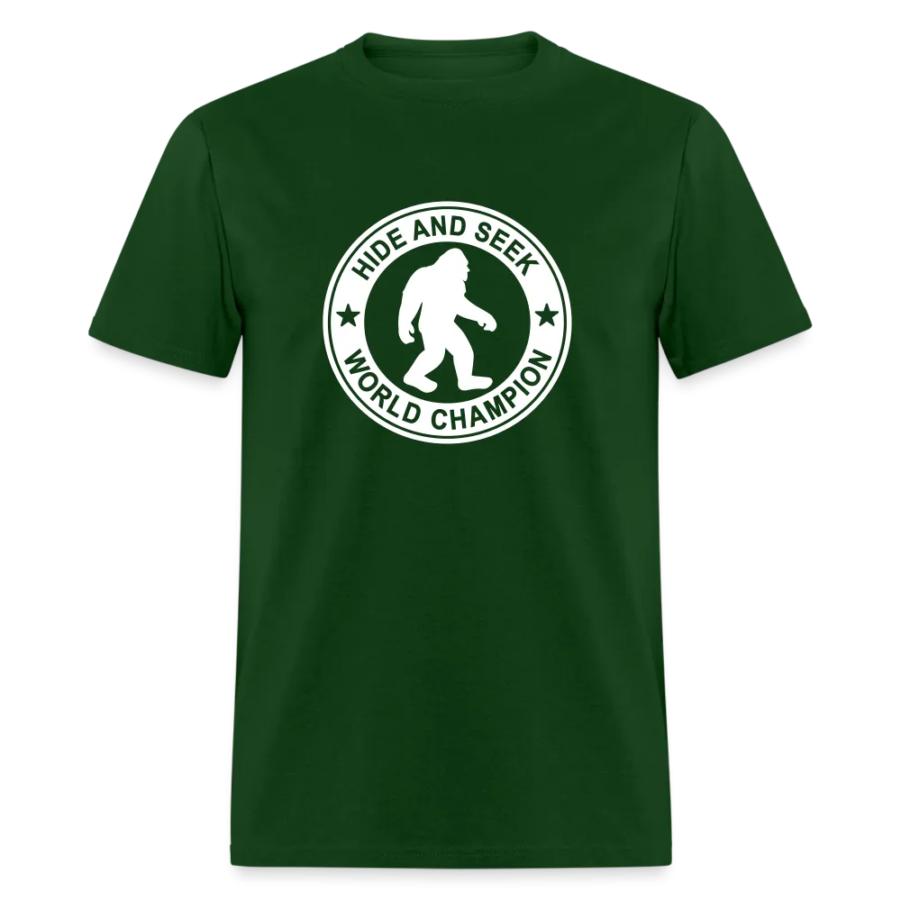 Bigfoot Hide & Seek Champ: Humorous Cryptozoology Legend Tee