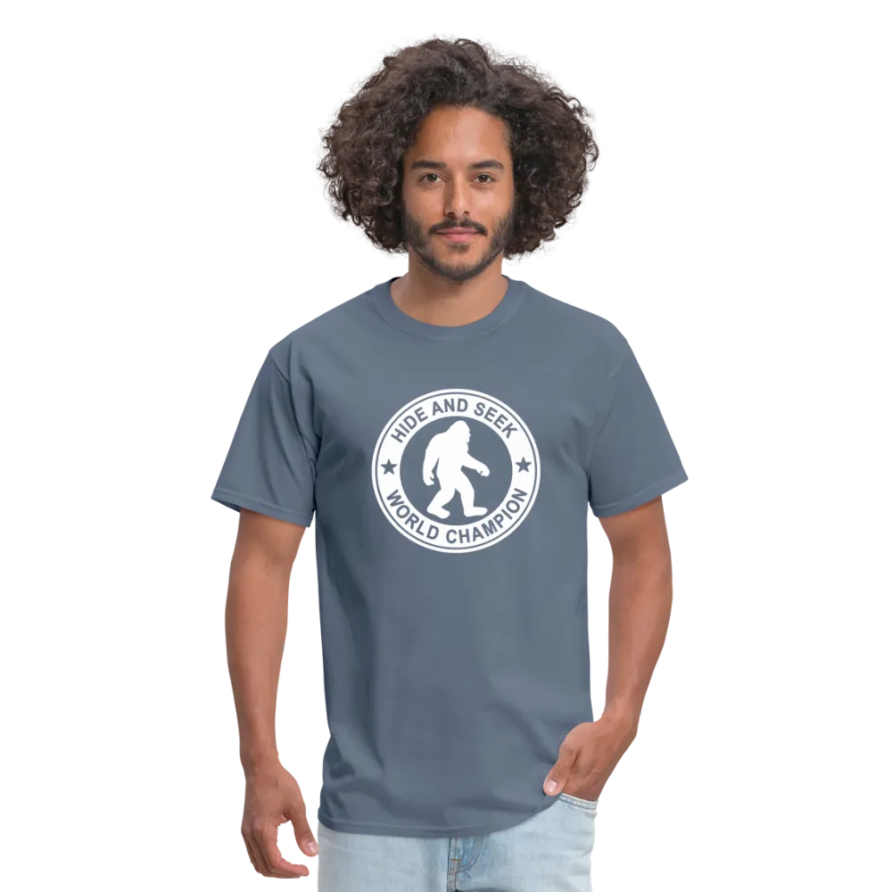 Bigfoot Hide & Seek Champ: Humorous Cryptozoology Legend Tee