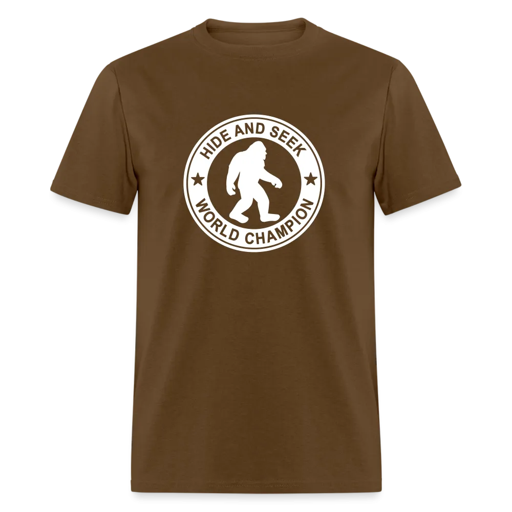 Bigfoot Hide & Seek Champ: Humorous Cryptozoology Legend Tee