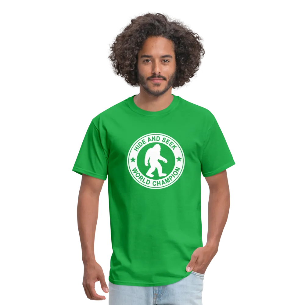 Bigfoot Hide & Seek Champ: Humorous Cryptozoology Legend Tee