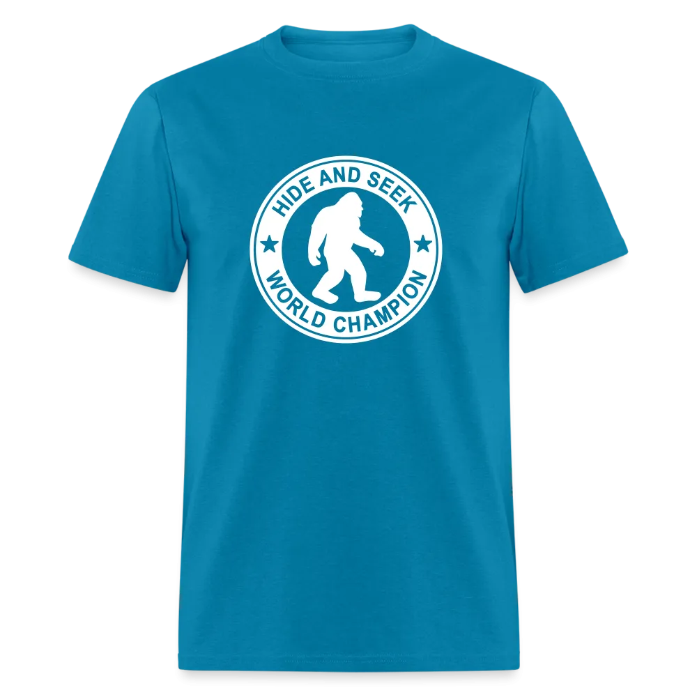 Bigfoot Hide & Seek Champ: Humorous Cryptozoology Legend Tee