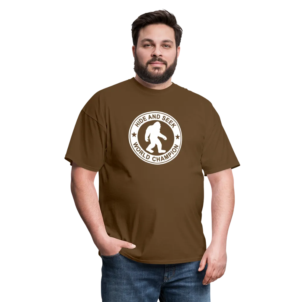 Bigfoot Hide & Seek Champ: Humorous Cryptozoology Legend Tee