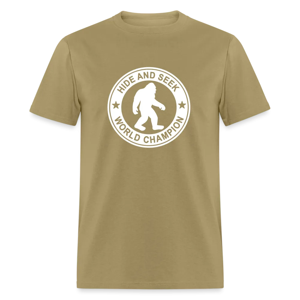 Bigfoot Hide & Seek Champ: Humorous Cryptozoology Legend Tee