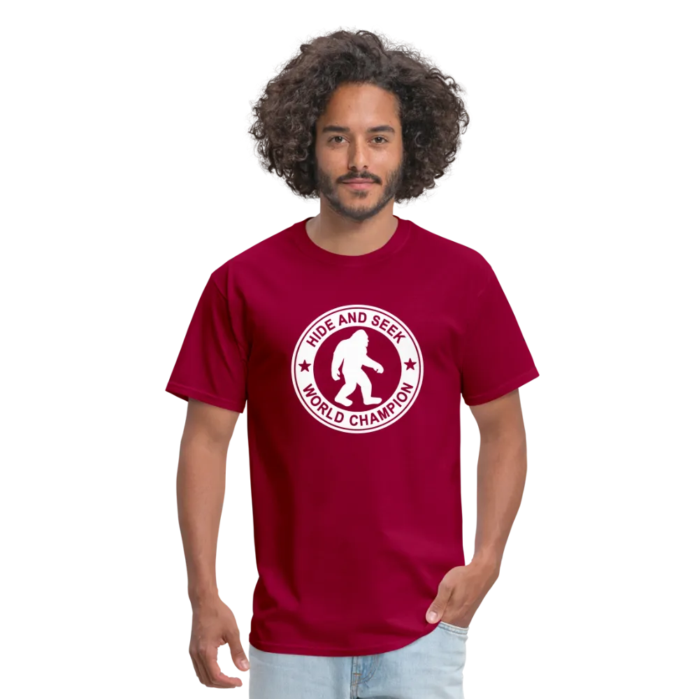 Bigfoot Hide & Seek Champ: Humorous Cryptozoology Legend Tee