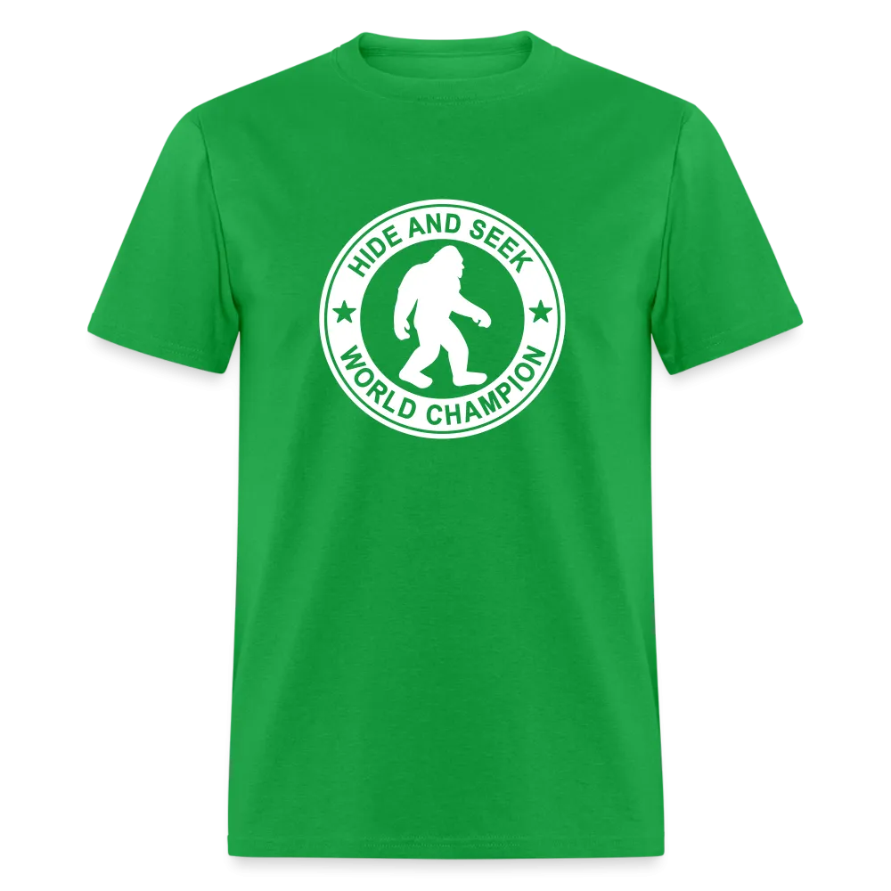 Bigfoot Hide & Seek Champ: Humorous Cryptozoology Legend Tee