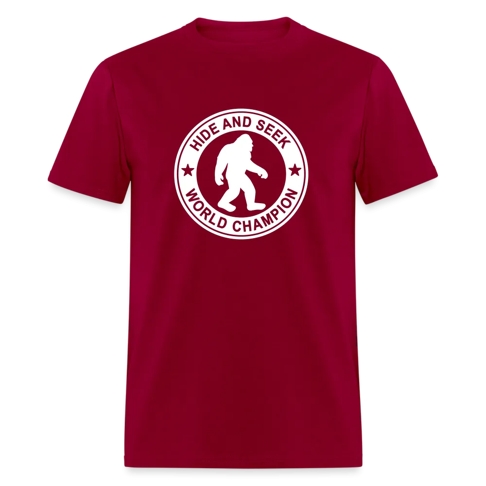 Bigfoot Hide & Seek Champ: Humorous Cryptozoology Legend Tee