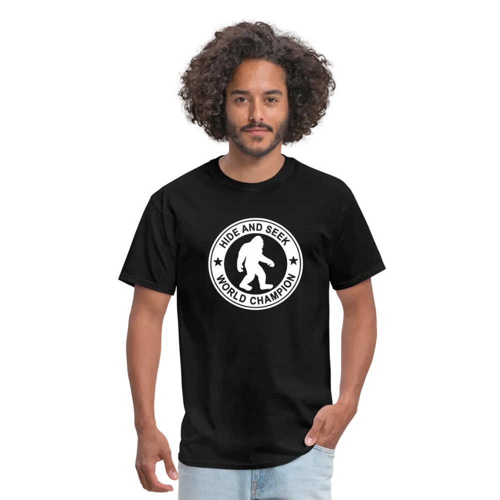 Bigfoot Hide & Seek Champ: Humorous Cryptozoology Legend Tee