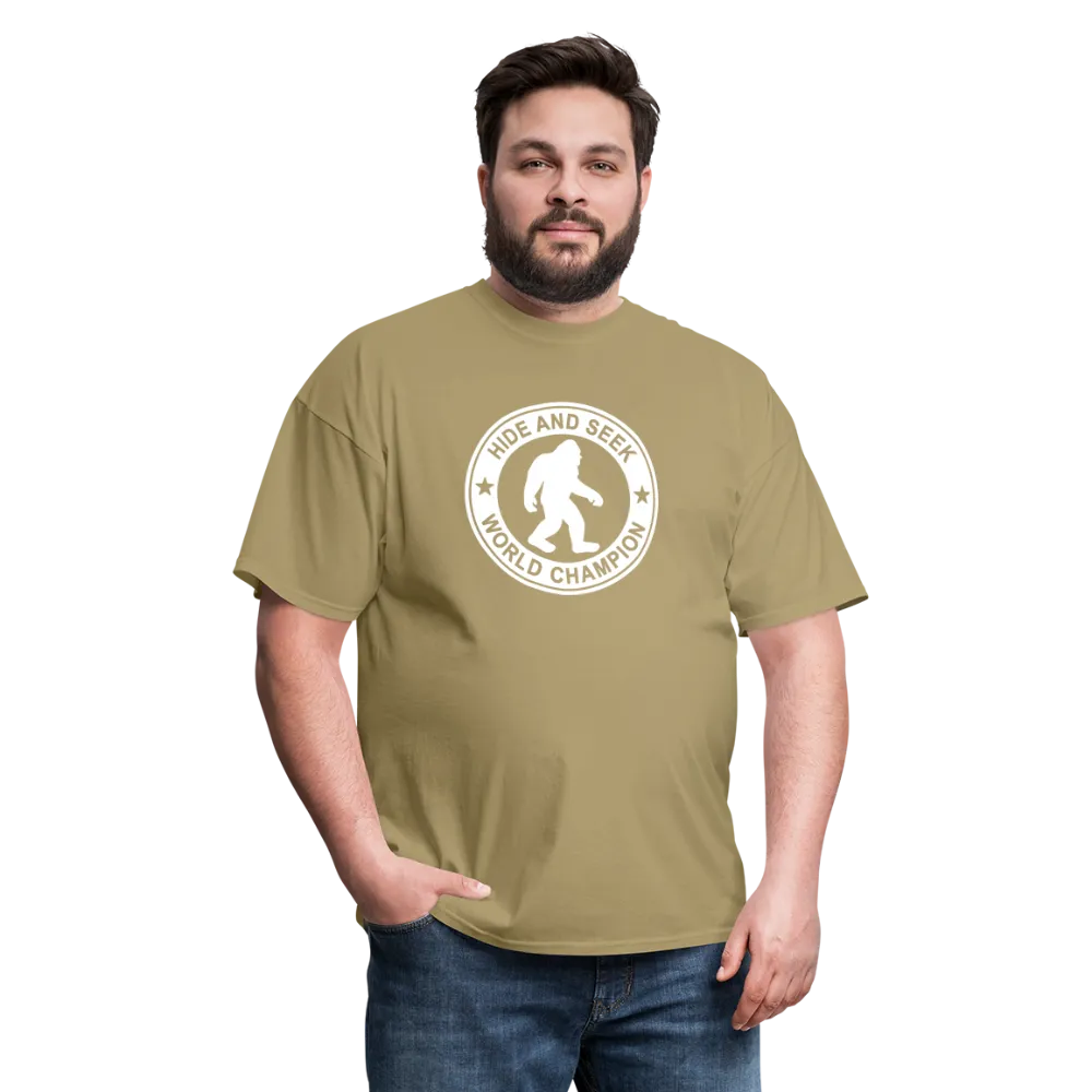 Bigfoot Hide & Seek Champ: Humorous Cryptozoology Legend Tee