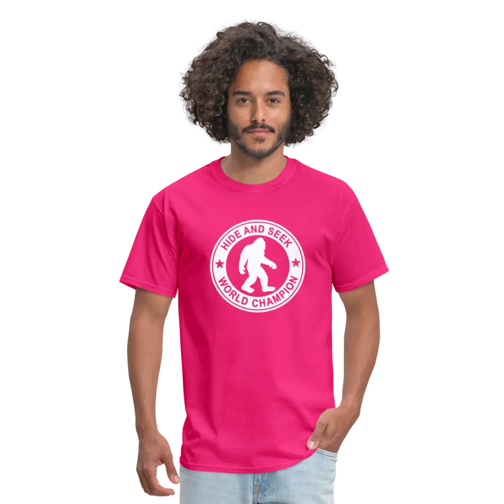 Bigfoot Hide & Seek Champ: Humorous Cryptozoology Legend Tee