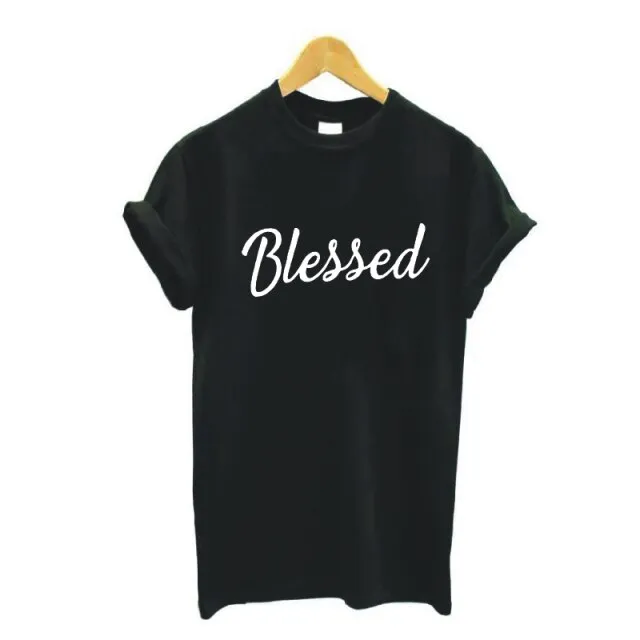 Blessed Letter Printing T-shirt Women