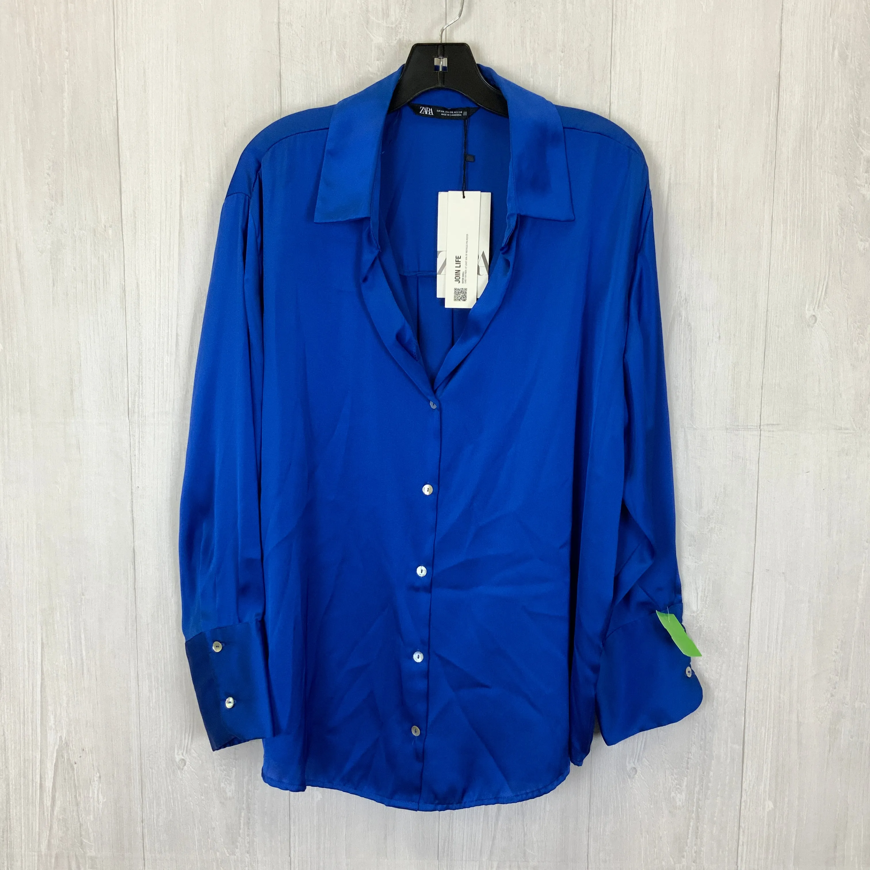 Blue Blouse 3/4 Sleeve Zara, Size Xxl