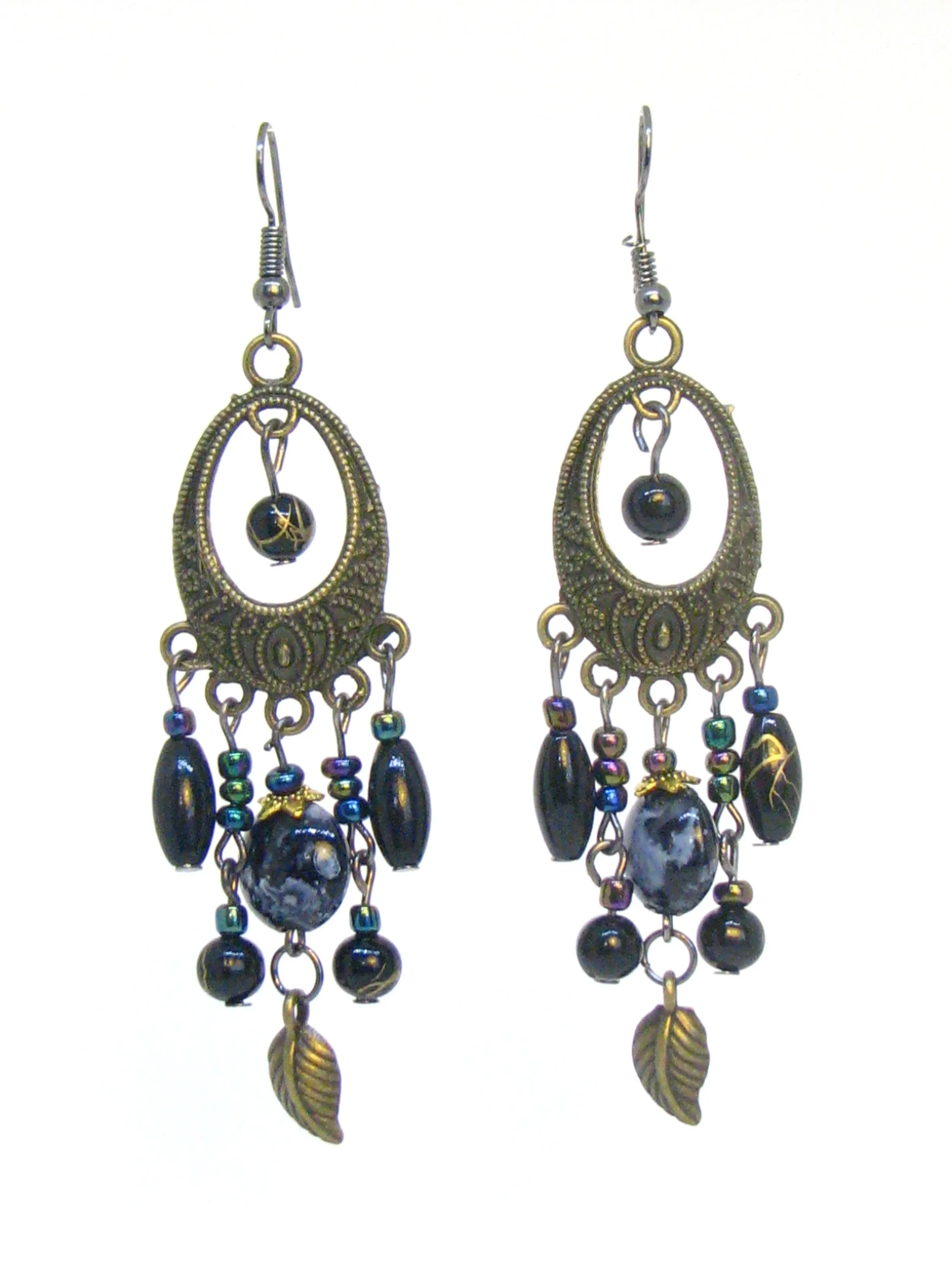 Bohemian Earrings Long Drop Hook Chandelier Bronze