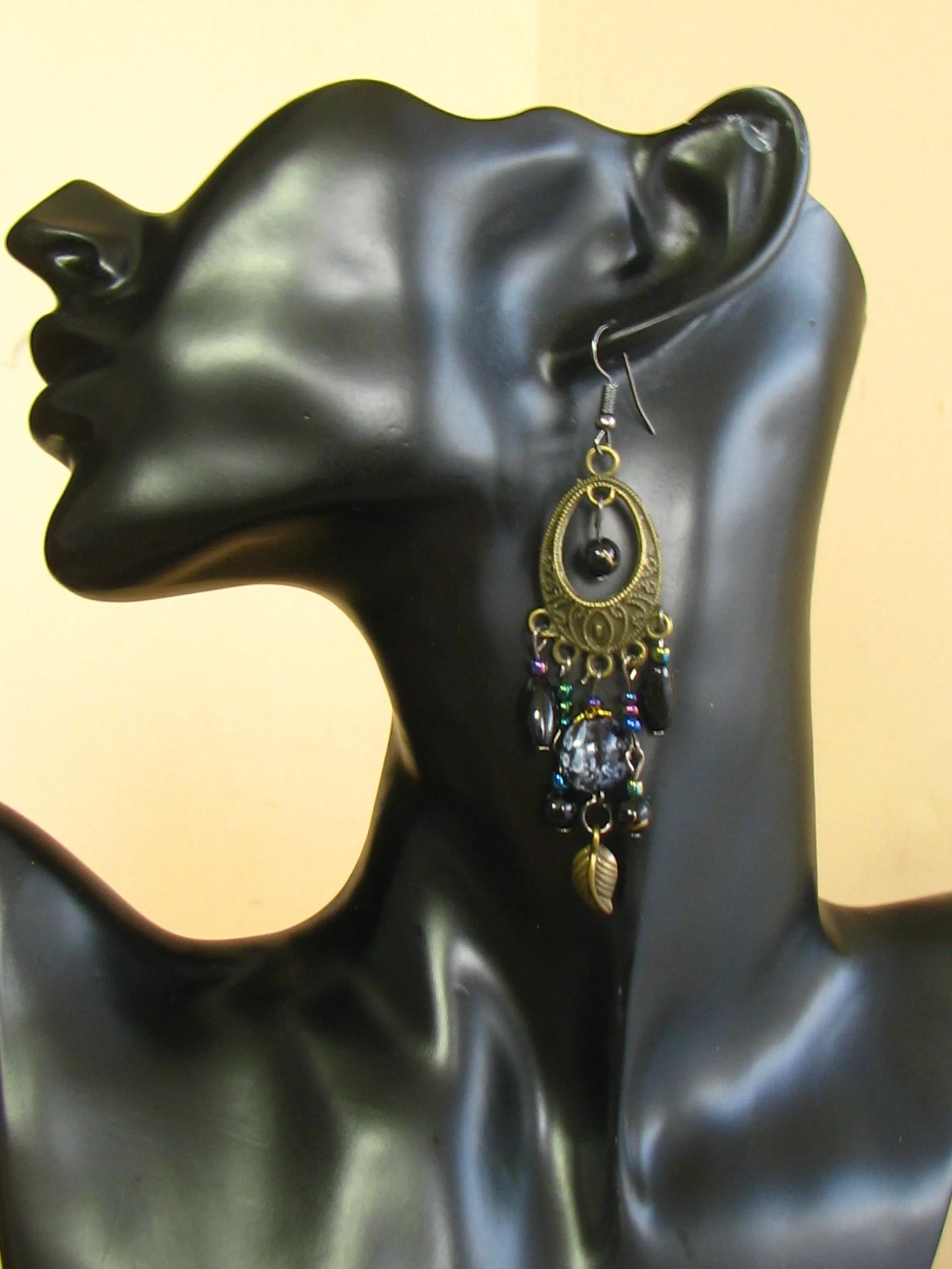 Bohemian Earrings Long Drop Hook Chandelier Bronze