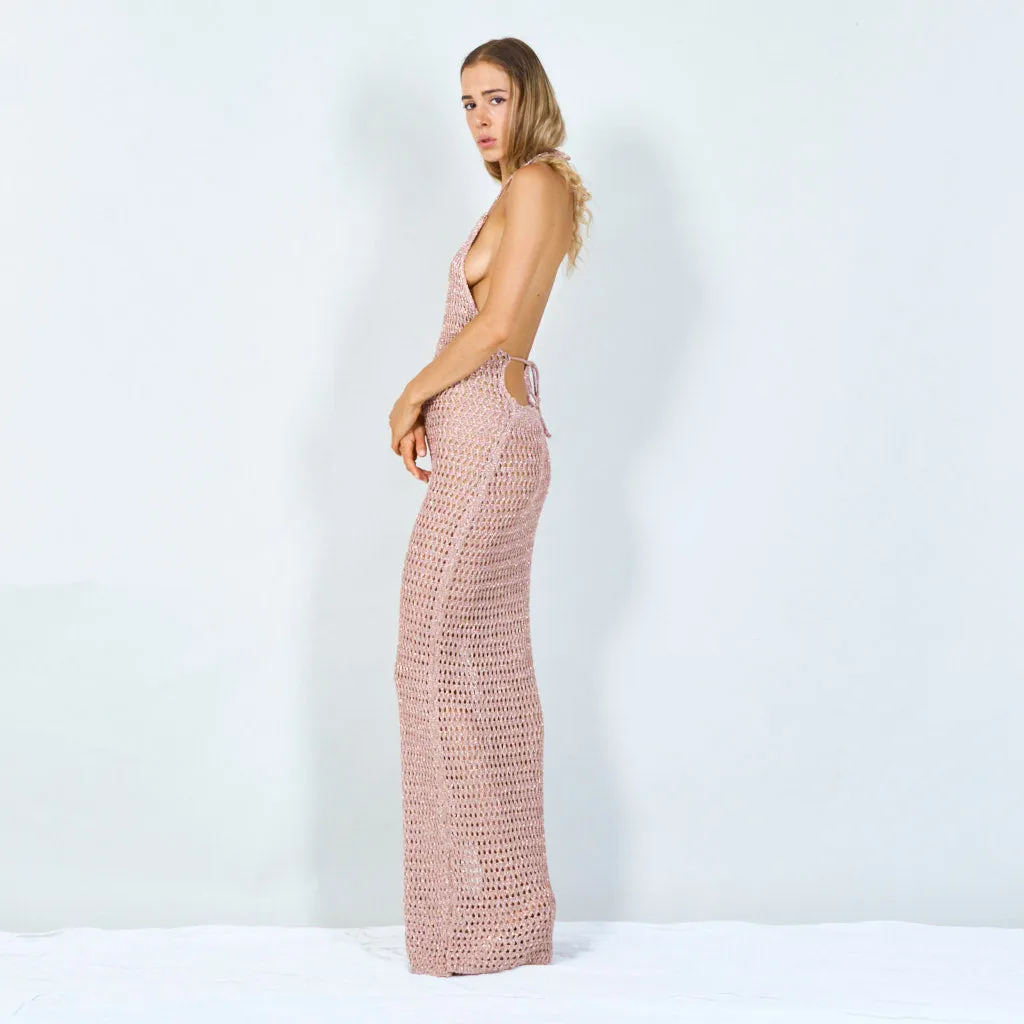 Bohemian mesh knit maxi dress wholesale