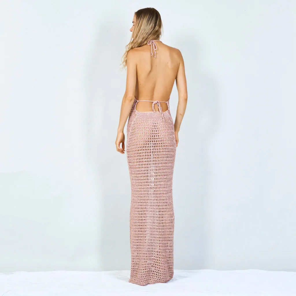 Bohemian mesh knit maxi dress wholesale