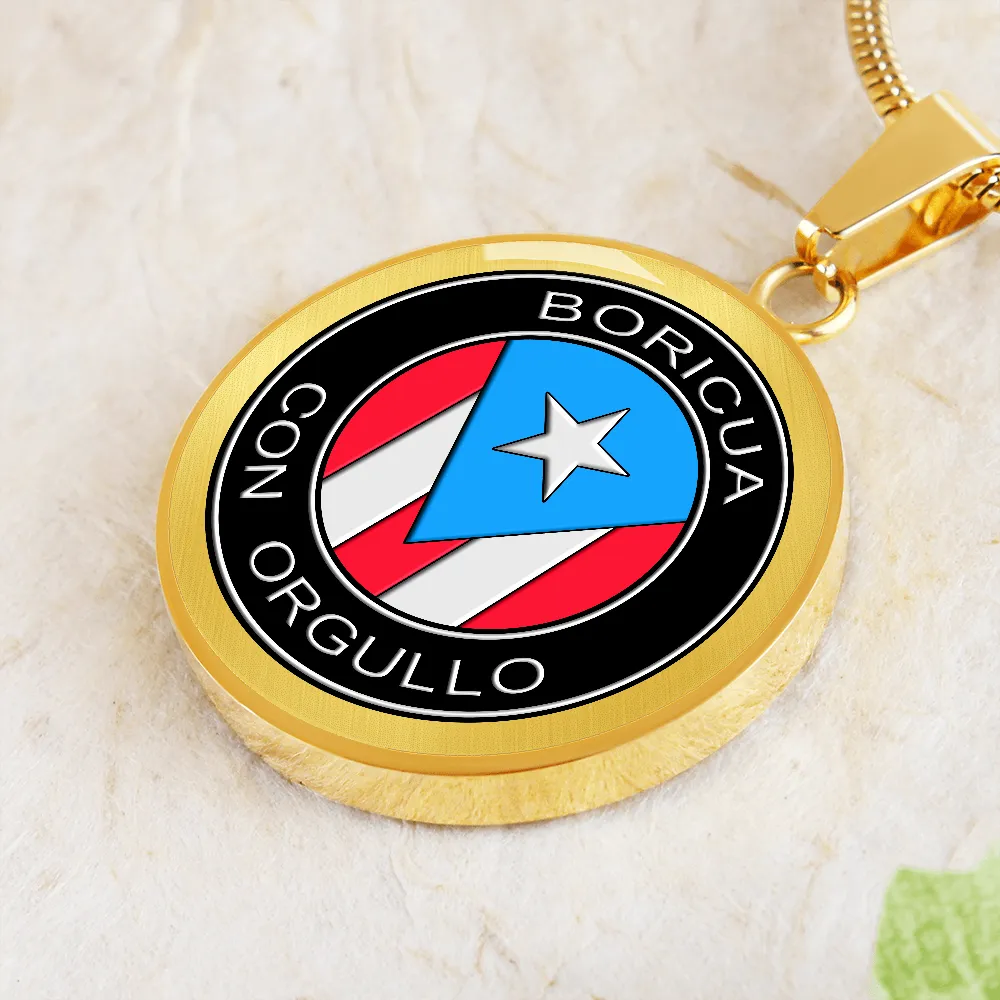 Boricua Con Orgullo Flag Necklace