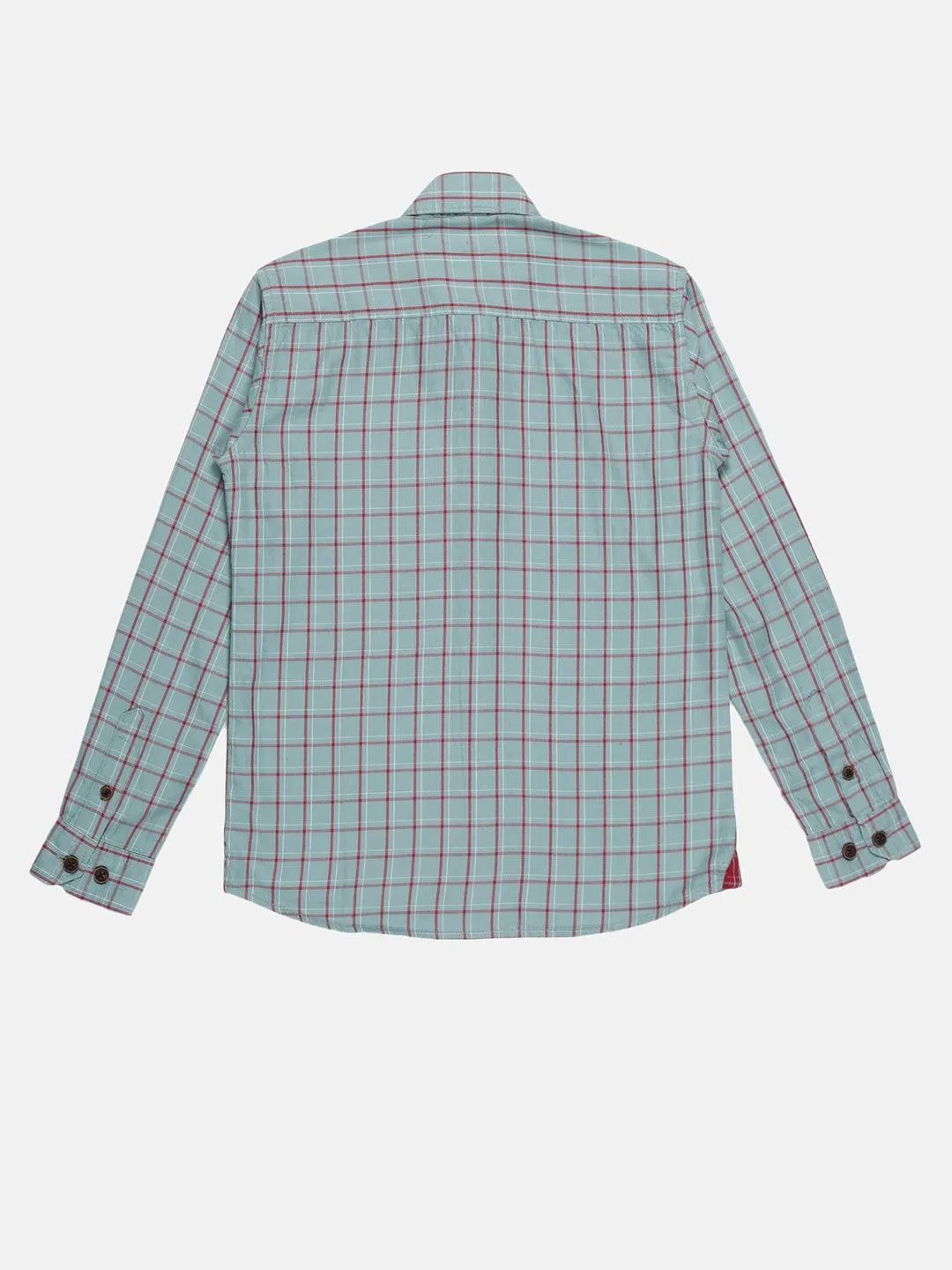 BOY'S GREY CHECK SLIM FIT SHIRT