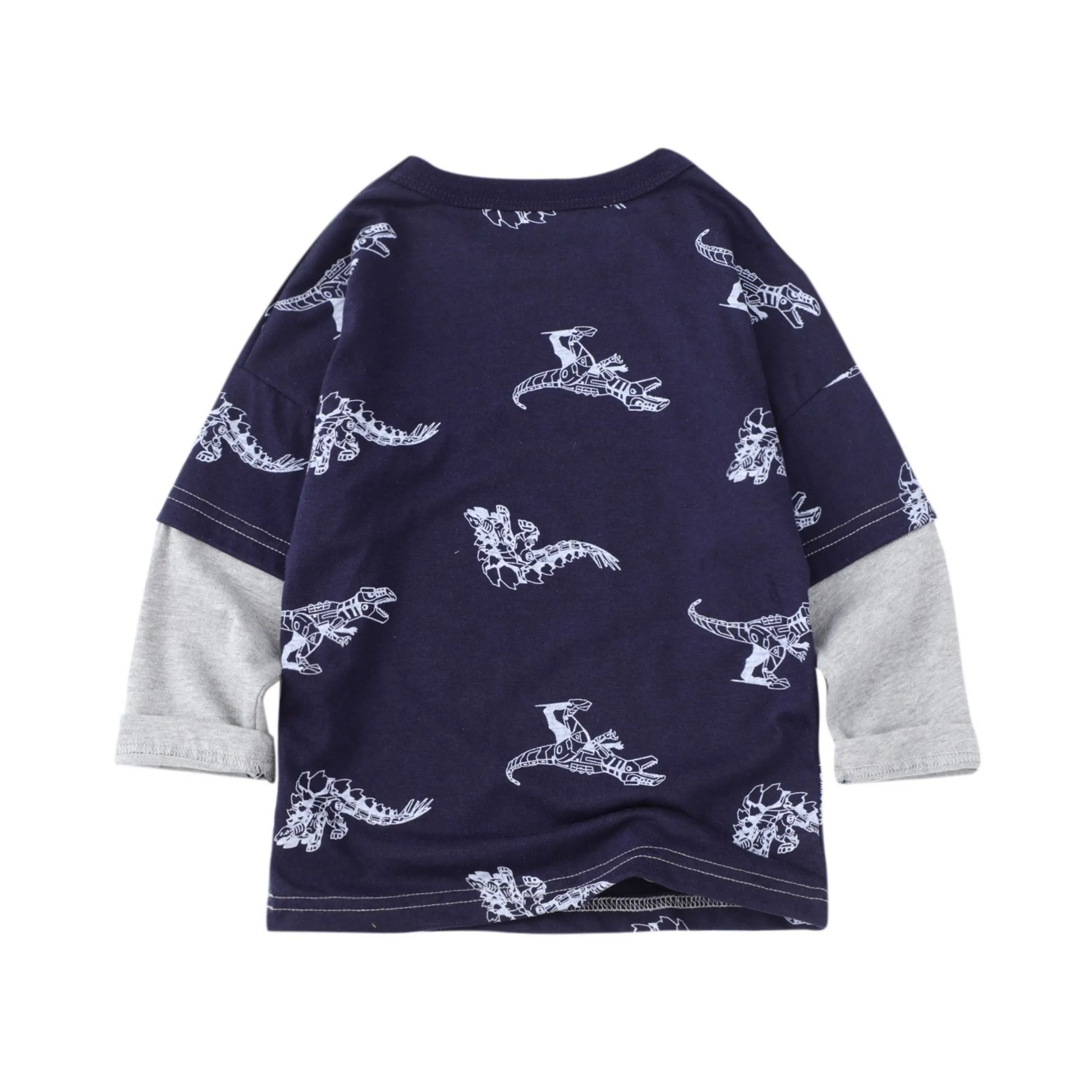 Boys Long Sleeve Dinosaur Print Blue