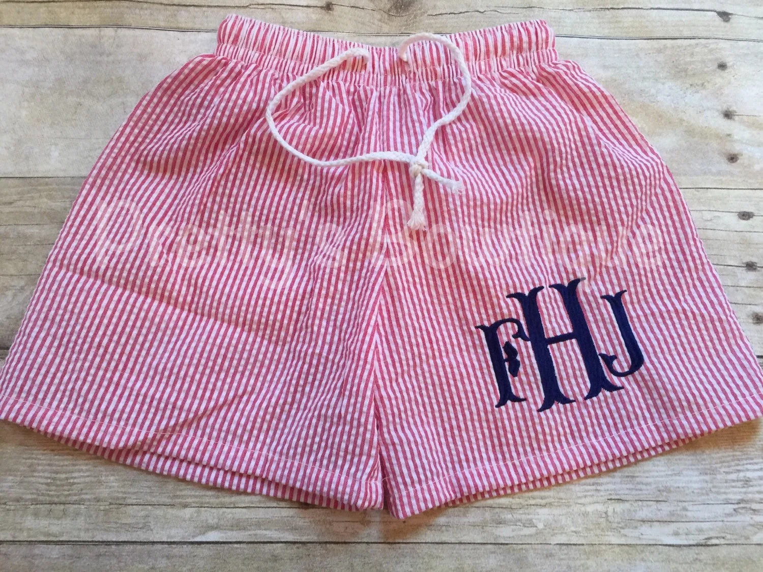 Boys Monogrammed Swimsuit -- Seersucker Boys Swim trunks- Baby Boy Swimsuit --Boys swim- Monogrammed Bathing Suit-- 12M through 5/6