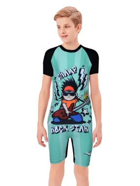 Boys Rockstar Printed Elastostretch Swimsuit