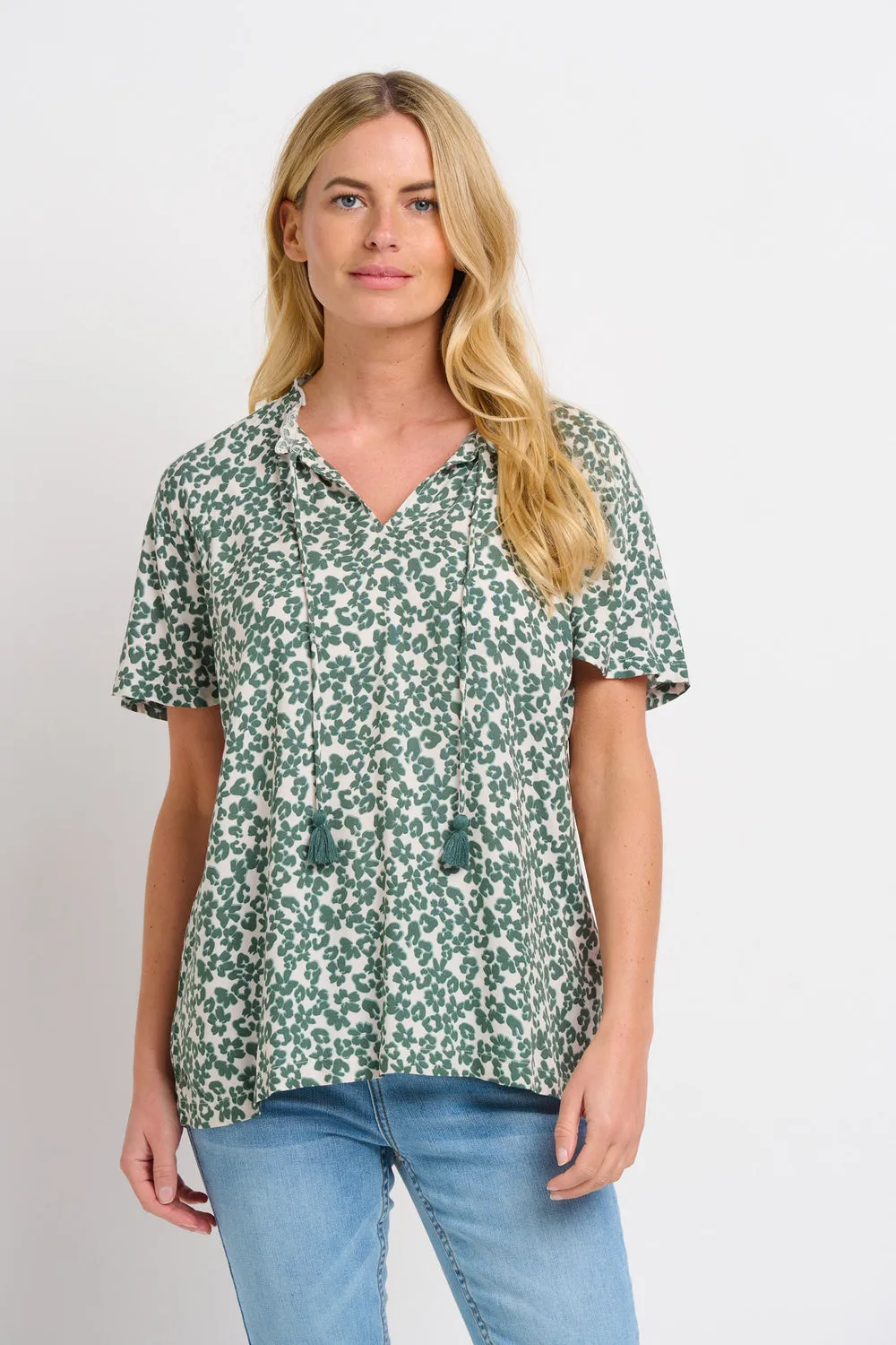 Brakeburn Lepoard Floral blouse 010139