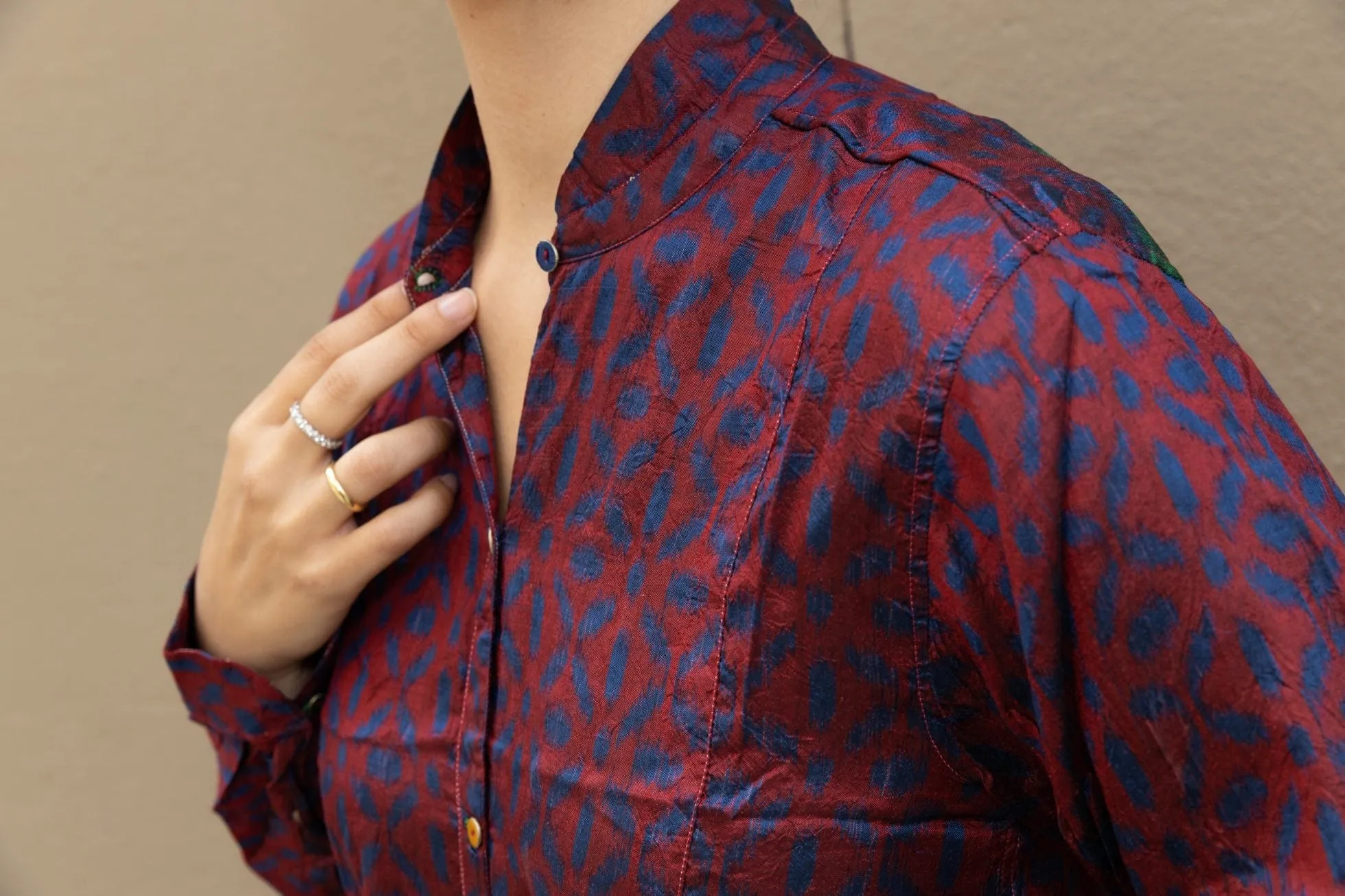 Burgundy Silk Blouse