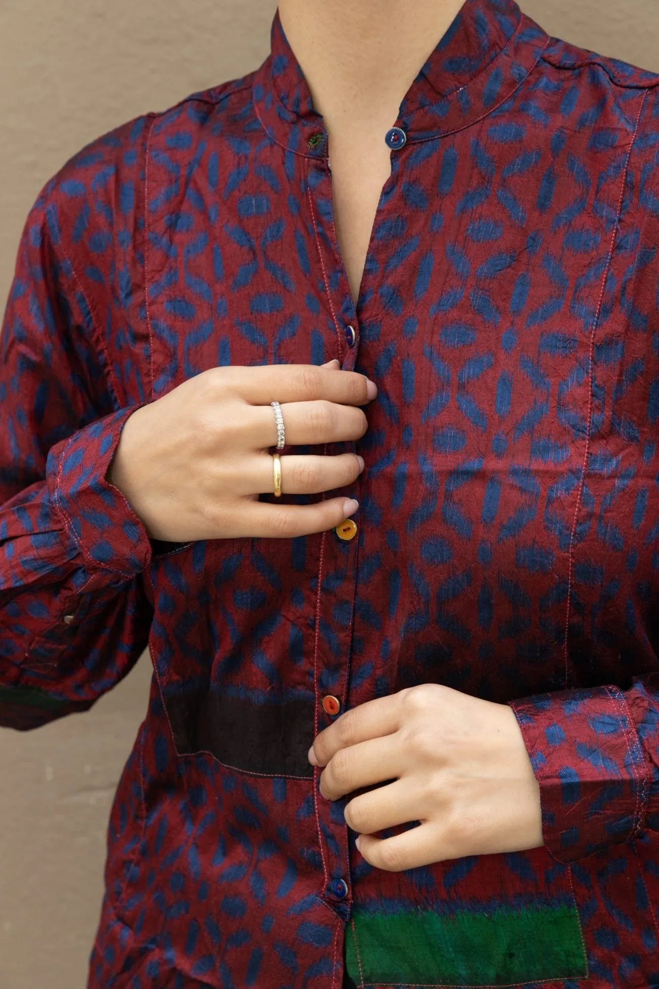 Burgundy Silk Blouse