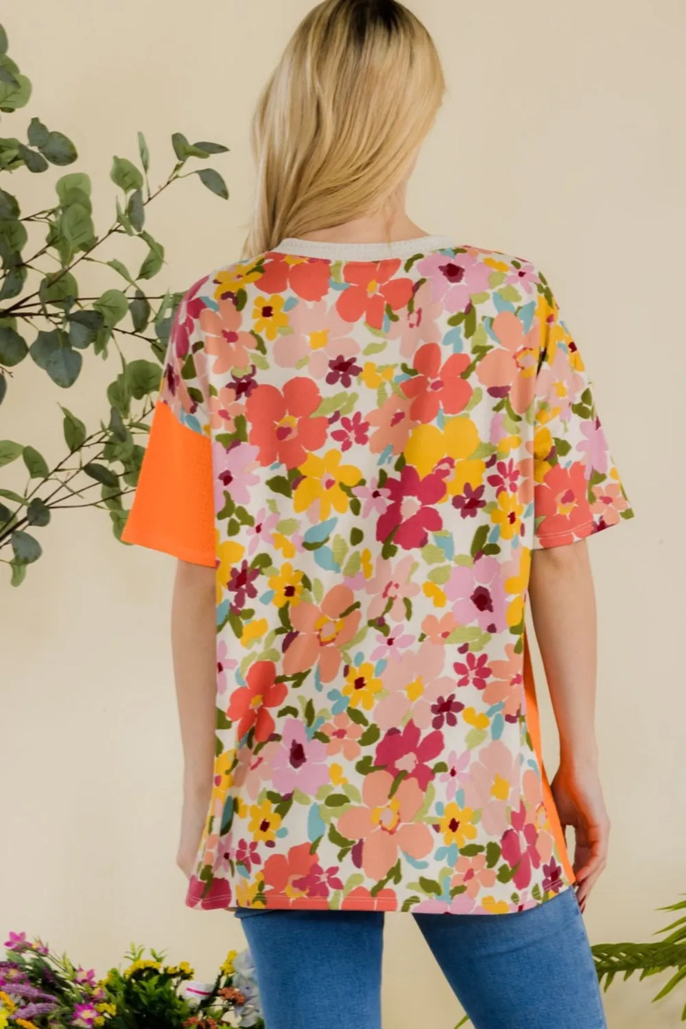 Celeste Full Size Floral Short Sleeve T-Shirt