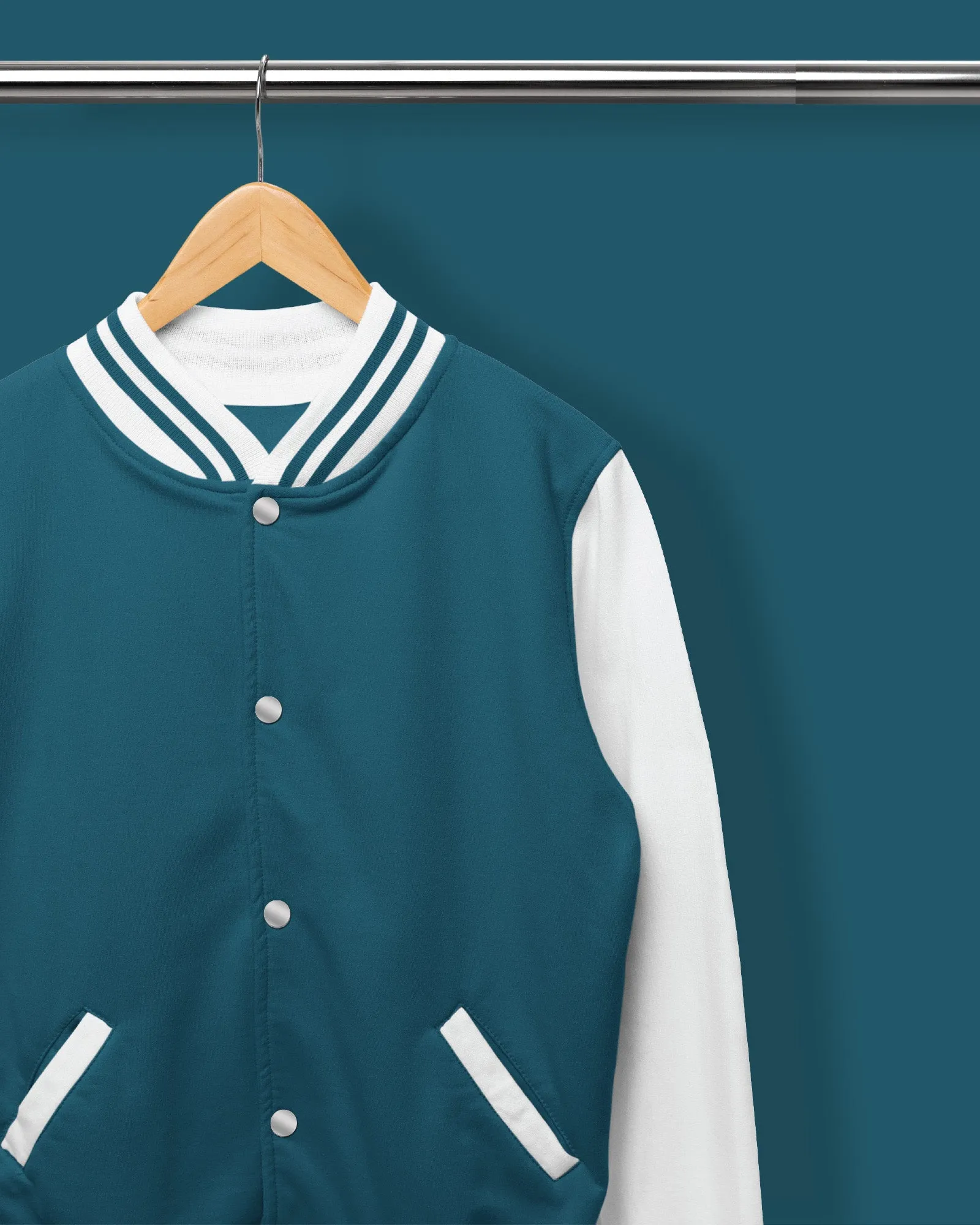 Champion Varsity Jacket: Teal Breeze