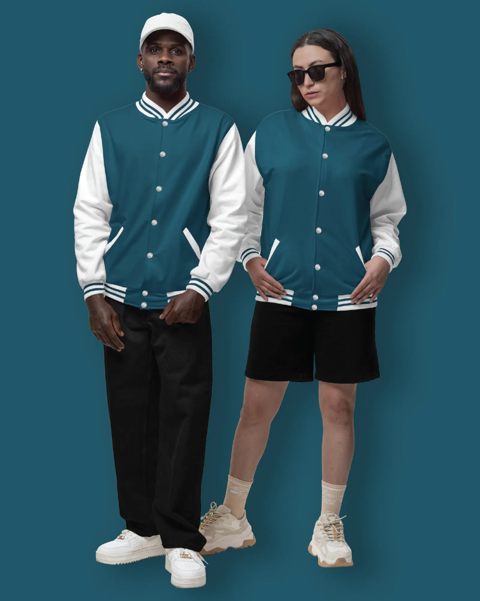 Champion Varsity Jacket: Teal Breeze