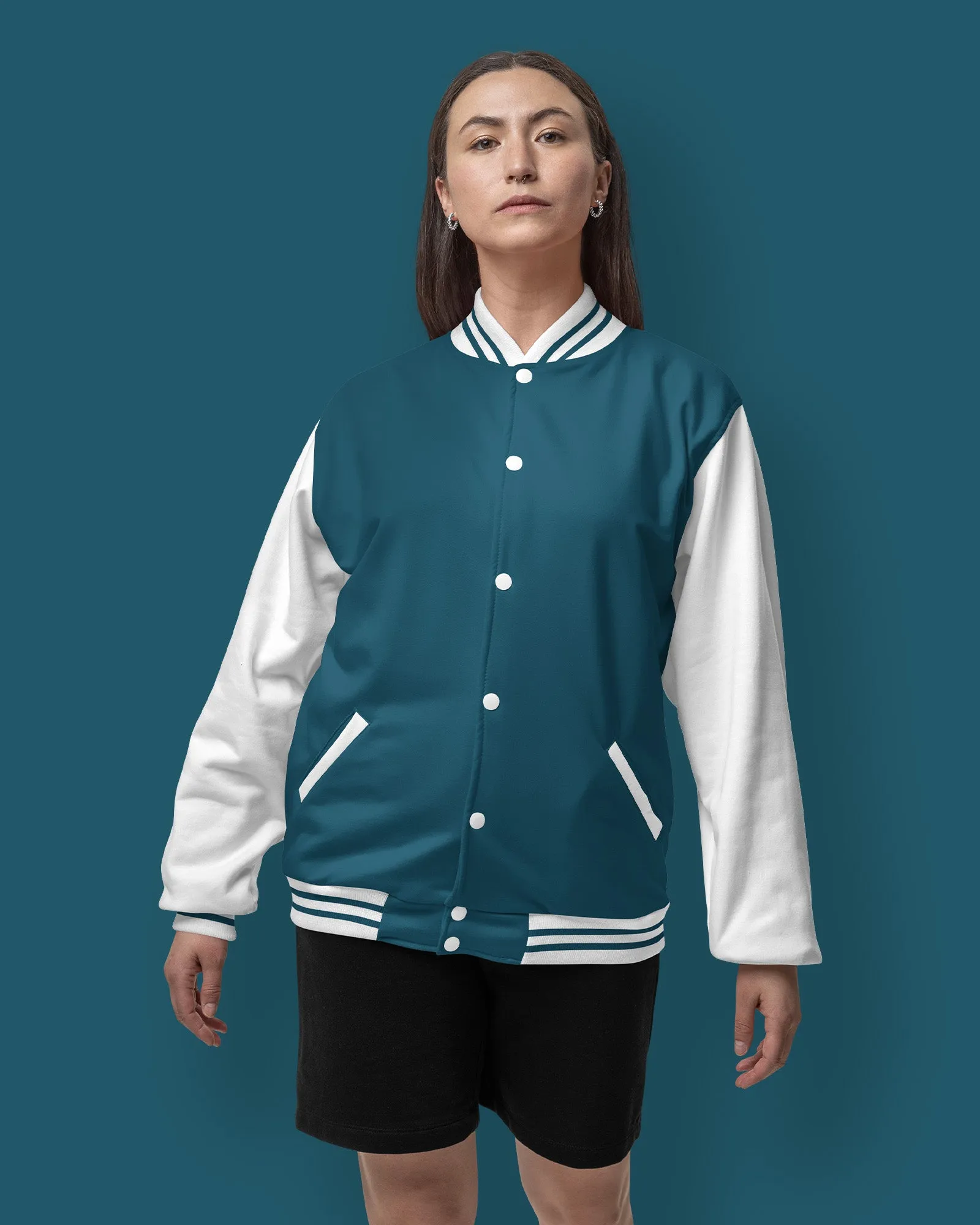 Champion Varsity Jacket: Teal Breeze