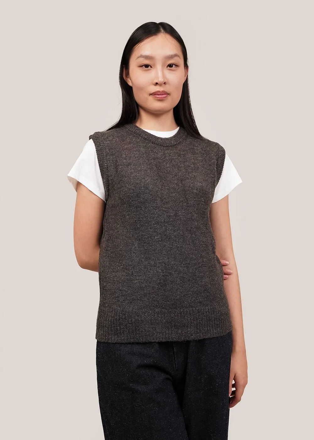 Charcoal Crew Neck Vest