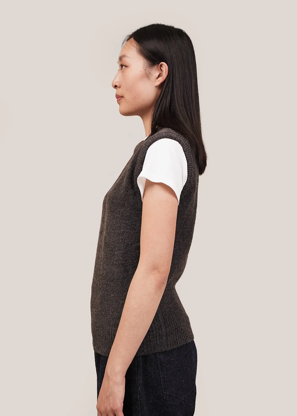 Charcoal Crew Neck Vest