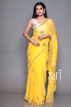 Chiffon Saree with Foil work.