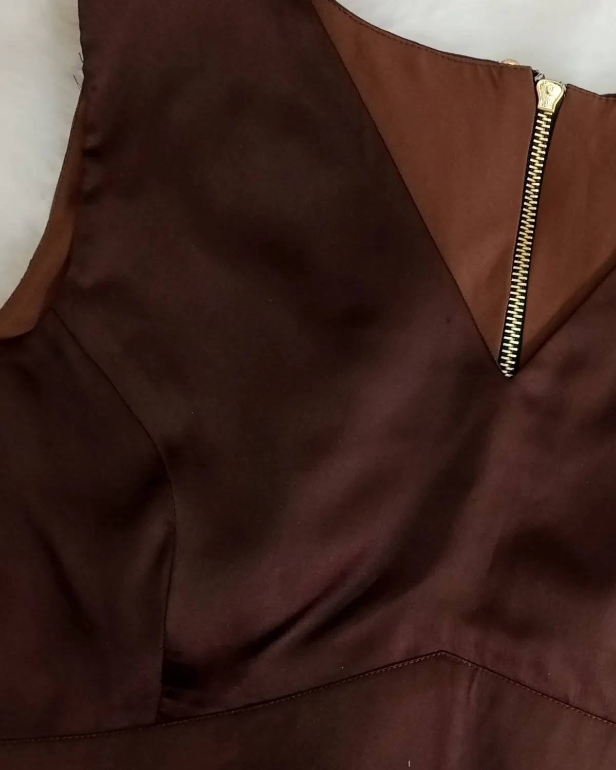 Chocolate Brown Satin Blouse