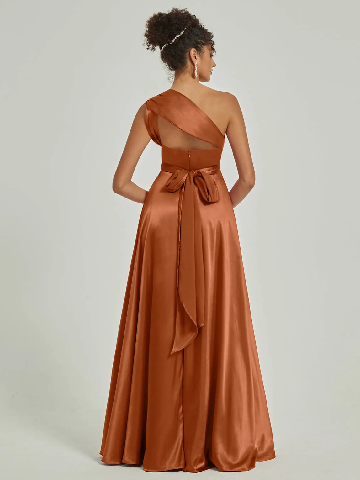 Cooper Satin Convertible Bridesmaid Dress Multi Ways Wrap A-Line Gowns