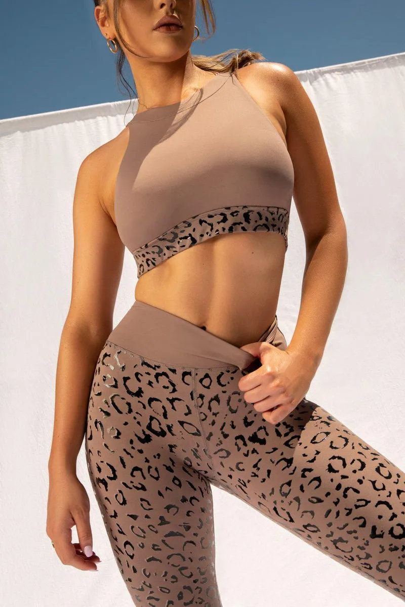 CXIX Gecko Grip Leggings - Dusky Leopard