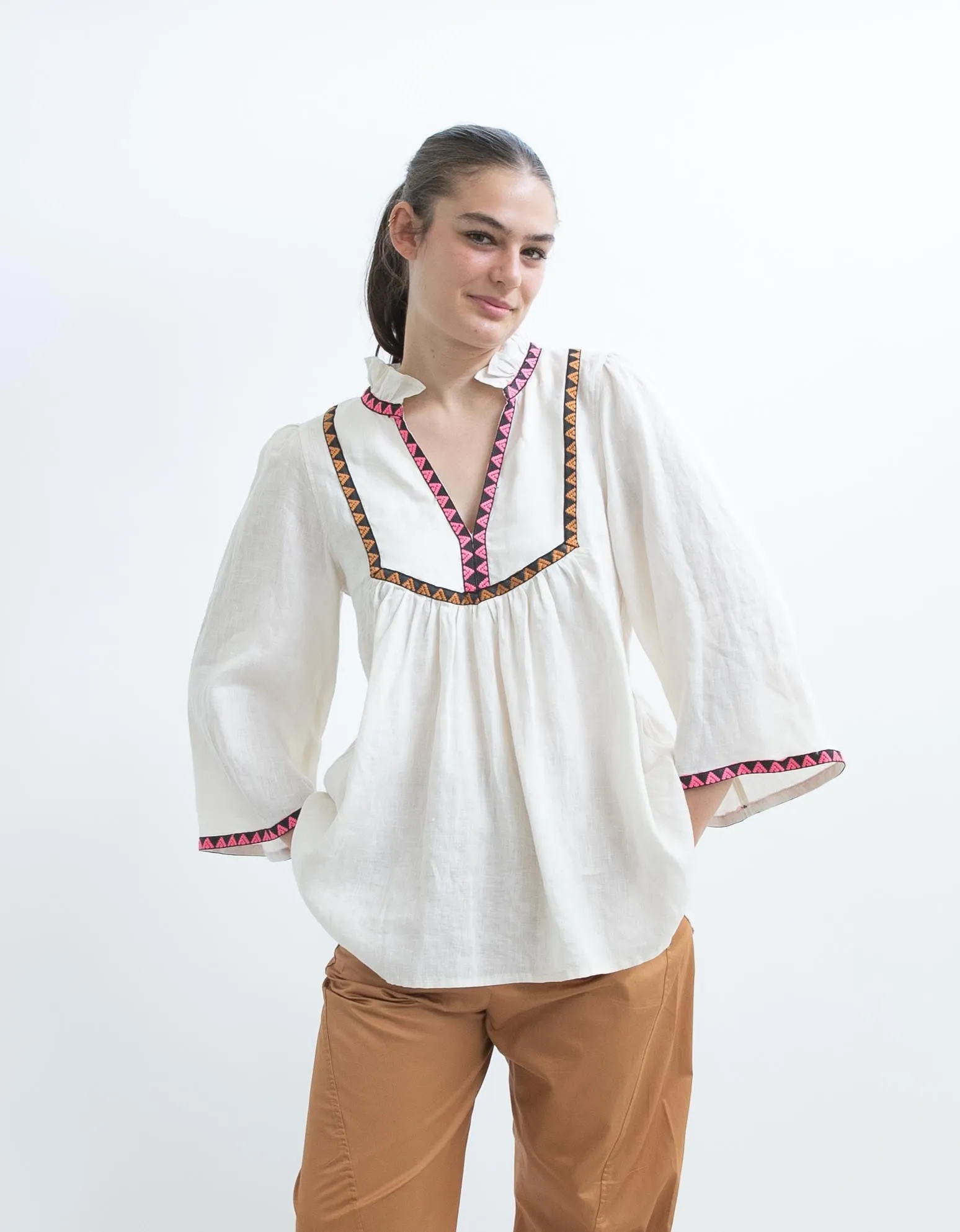 Devotion Twins Valtos Blouse in Coconut