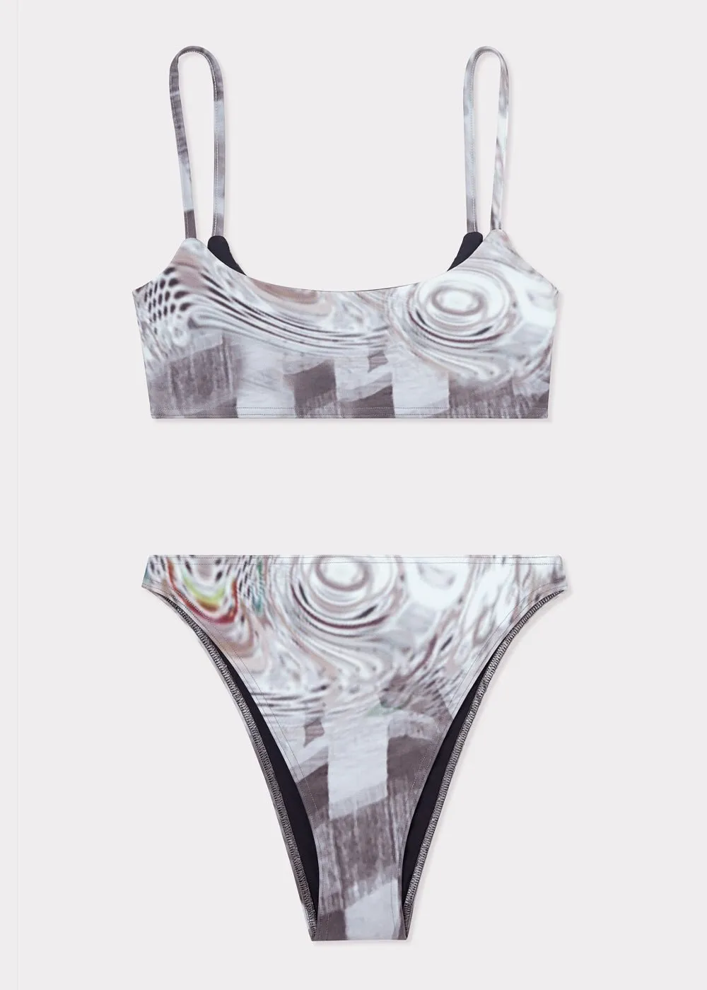 Distorted Sequin Scoopneck Bikini