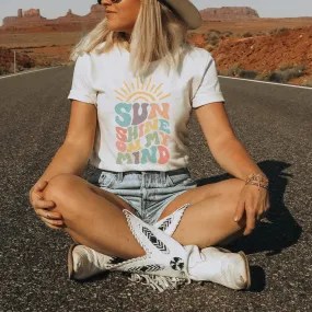 Distressed Sunshine On My Mind Graphic T-Shirt - SU158