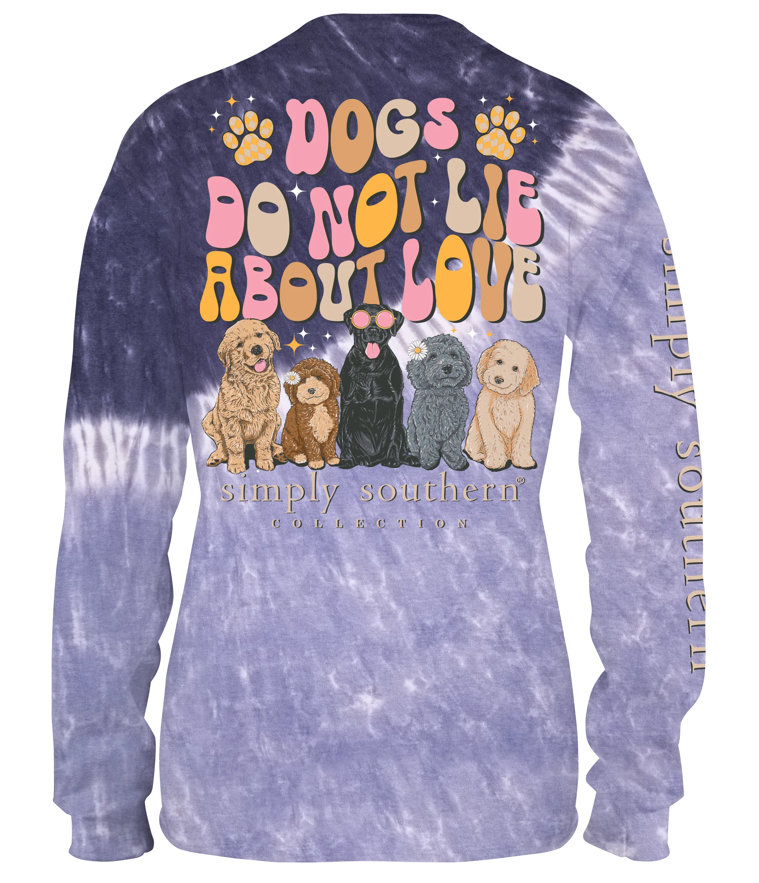 'Dogs Do Not Lie About Love' Tie Dye Long Sleeve Tee by Simply Southern