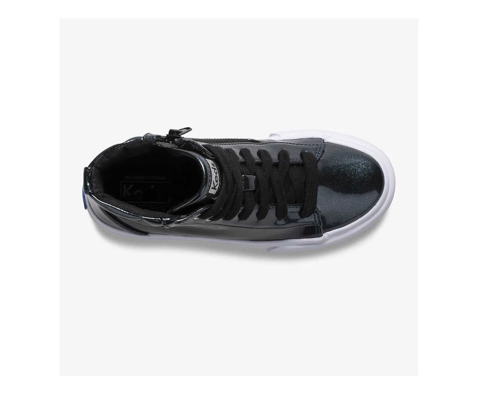 Double Up Kid's High-Top Sneaker - Black Shiny