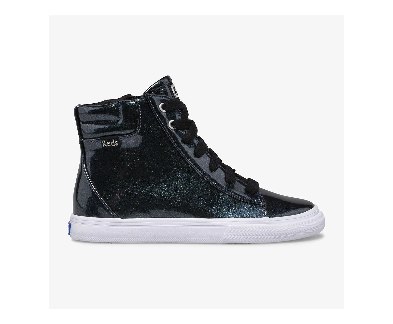 Double Up Kid's High-Top Sneaker - Black Shiny