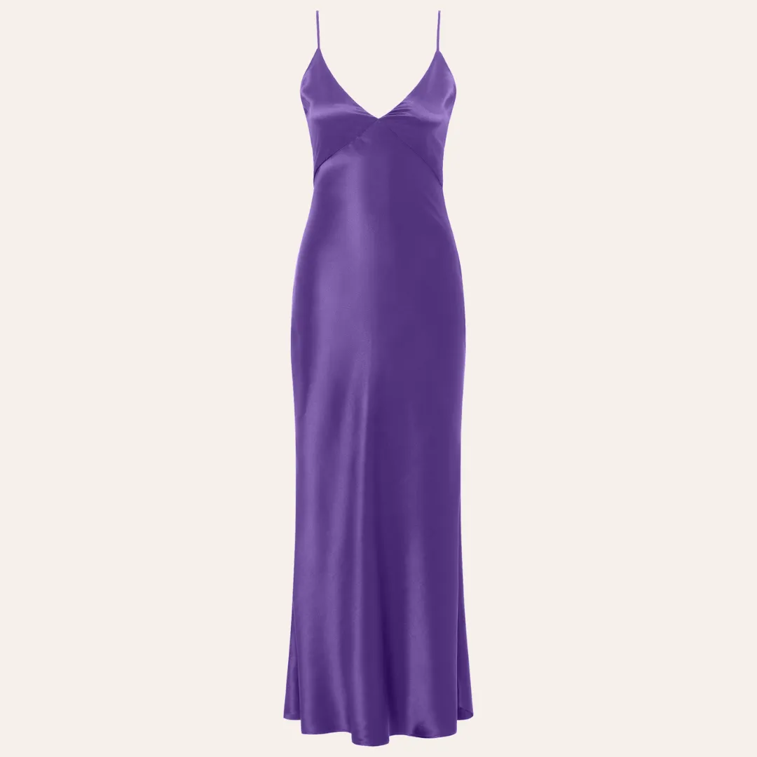 EHE Apparel Amelia silk Dress - Royal Purple